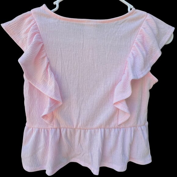 Wonder Nation® Solid Pink Ruffle Top Size 7-8 NEW - Picture 6 of 7